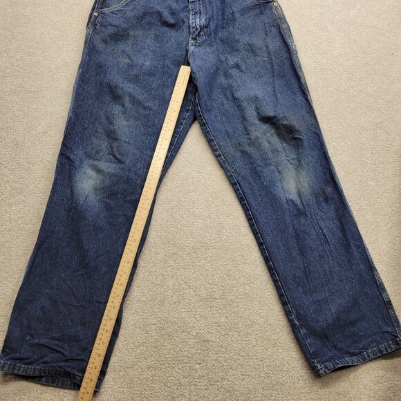 Vintage Wrangler Carpenter Jeans Light Distress Blue Men's Size 32x32 - Picture 5 of 9